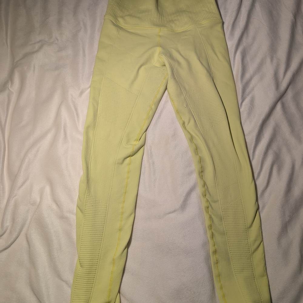Yellow Ribbed Leggings